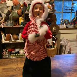 Byers Choice Candy cane Mrs. Claus 2012